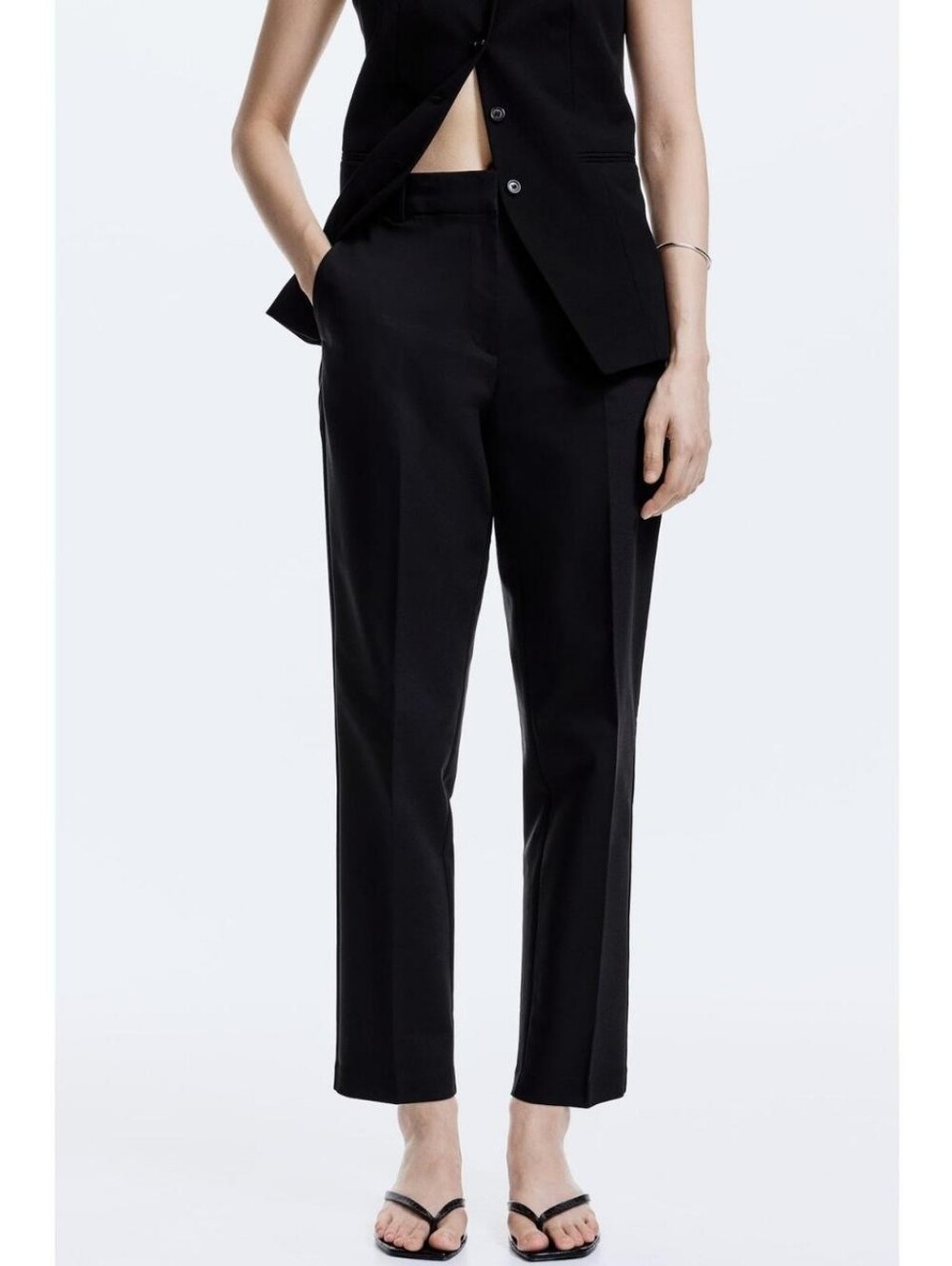 H&M High-rise Tailored Trousers Ankle Pants split ankle